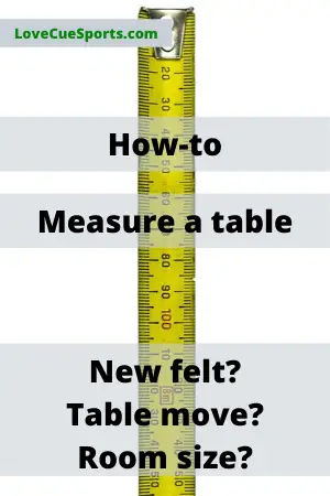 how to measure a pool table