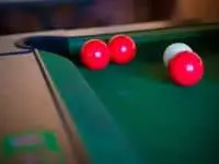 English pool balls red